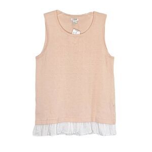 J.Crew Factory Store Women’s Light Orange/Peach Sleeveless Top Ruffle Size XS